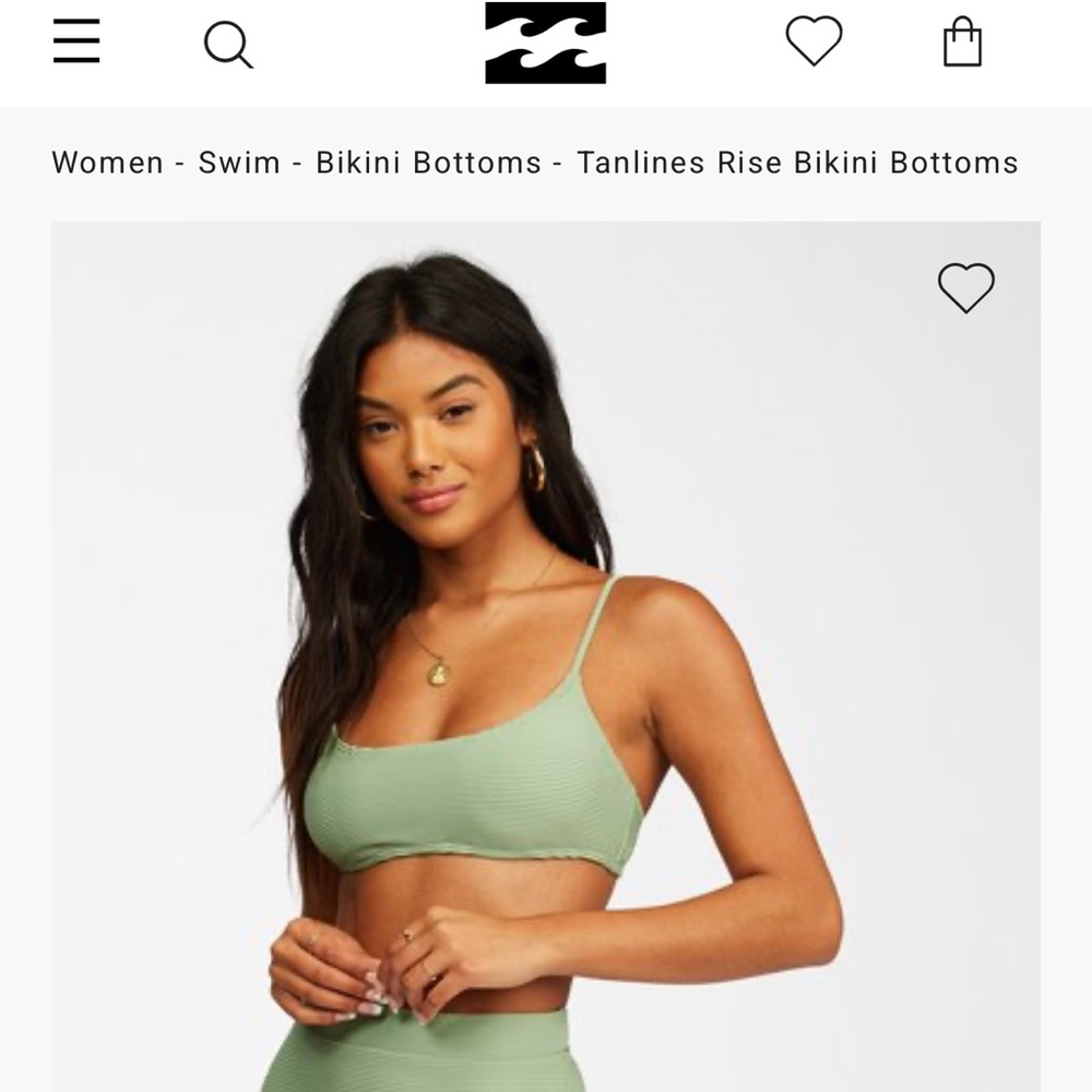 NWOT Billabong Tanlines Skinny Mini Bikini Top & Lowrider Bottoms